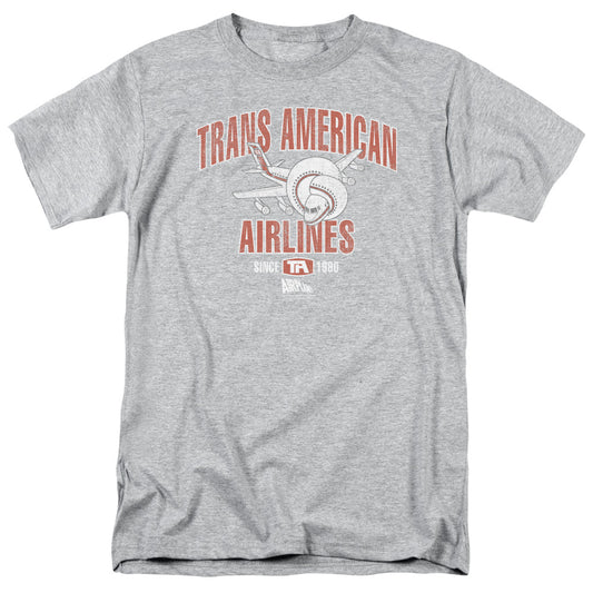 Airplane - Trans American - Short Sleeve Adult 18/1 - Athletic Heather T-shirt