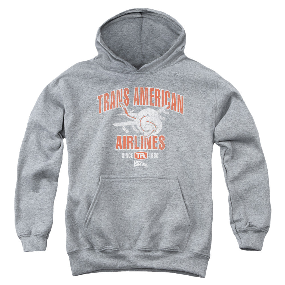 Airplane - Trans American - Youth Pull-over Hoodie - Heather