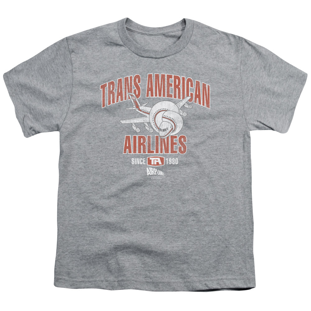 Airplane - Trans American - Short Sleeve Youth 18/1 - Athletic Heather T-shirt