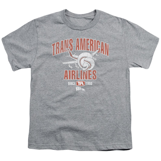 Airplane - Trans American - Short Sleeve Youth 18/1 - Athletic Heather T-shirt