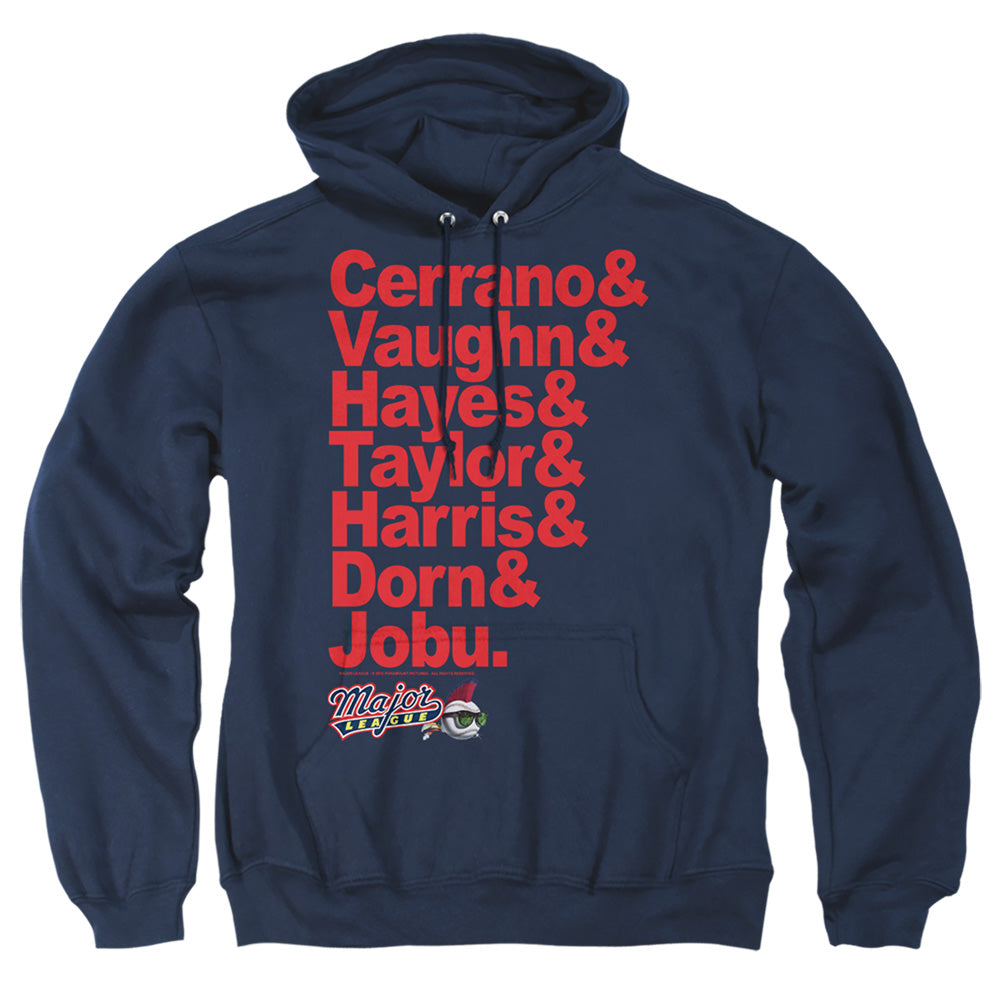 Major League - Team Roster - Adult Pull-over Hoodie - Navy