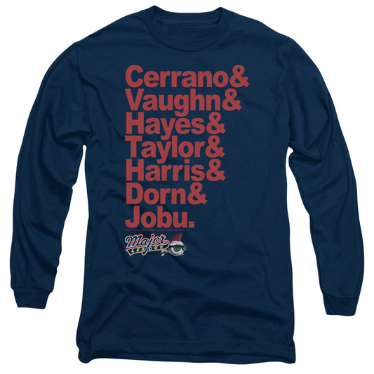 Major League - Team Roster - Long Sleeve Adult 18/1 - Navy T-shirt