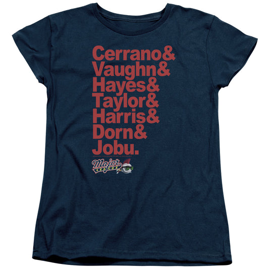 Major League - Team Roster - Short Sleeve Womens Tee - Navy T-shirt