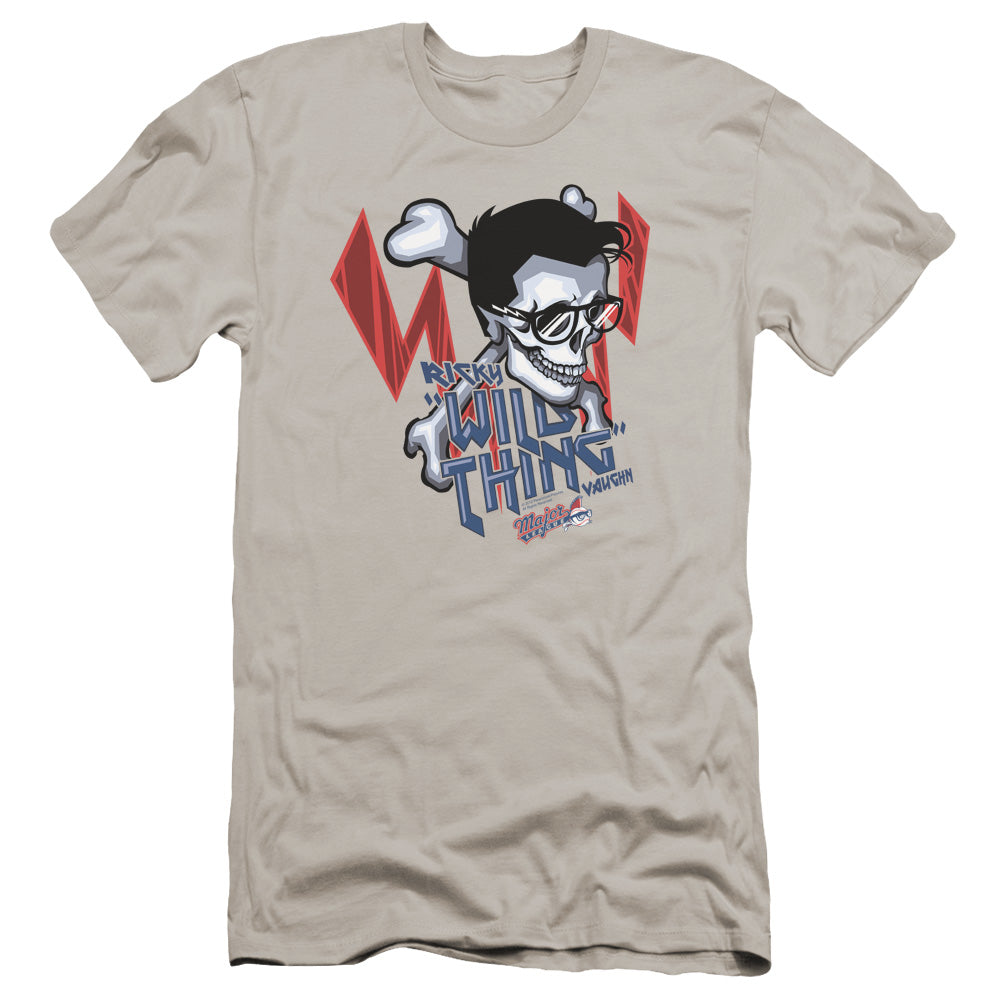 Major League - Wild Skull-premuim Canvas Adult Slim Fit 30/1 - Silver