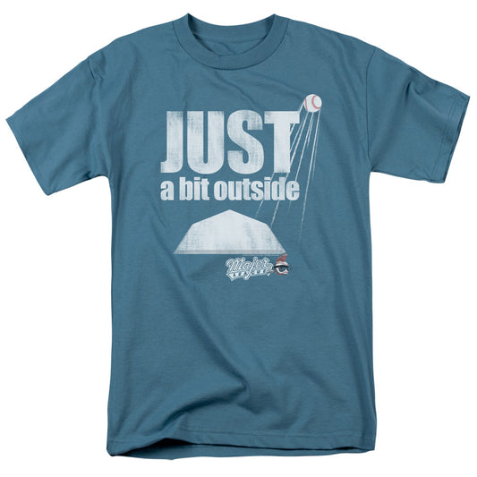 Major League - Just A Bit Outside - Short Sleeve Adult 18/1 - Slate T-shirt