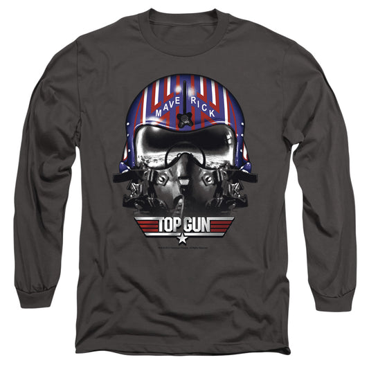 Top Gun - Maverick Helmet - Long Sleeve Adult 18/1 - Charcoal T-shirt