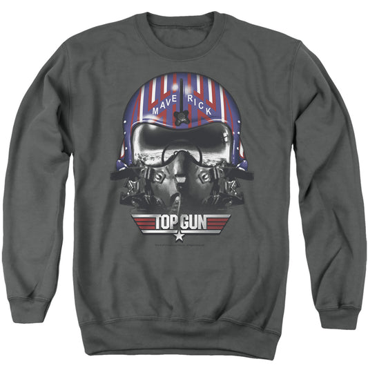 Top Gun - Maverick Helmet - Adult Crewneck Sweatshirt - Charcoal