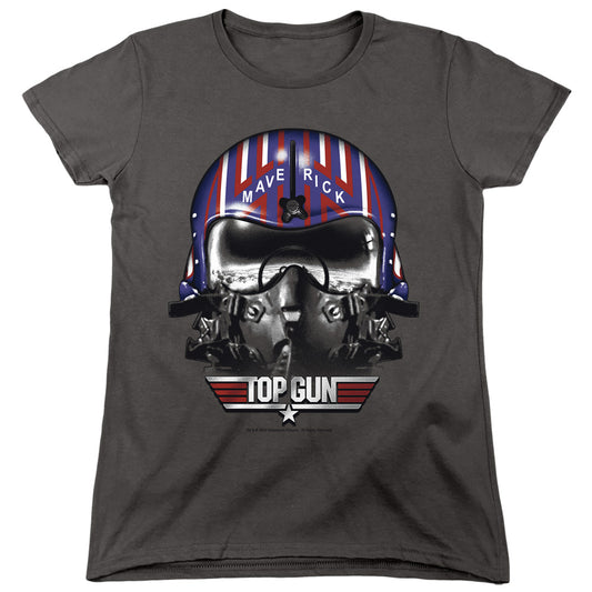 Top Gun - Maverick Helmet - Short Sleeve Womens Tee - Charcoal T-shirt