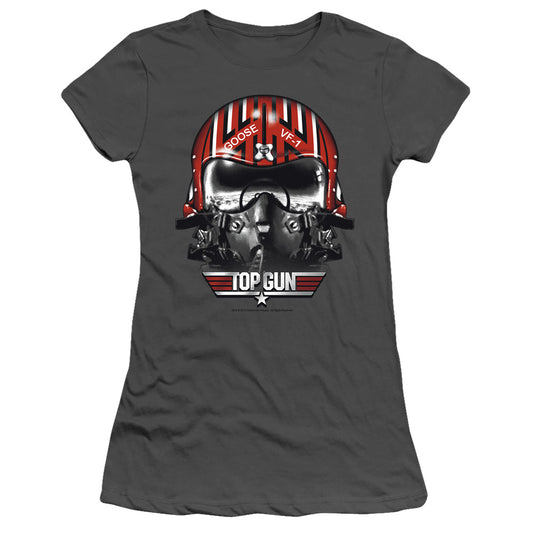 Top Gun - Goose Helmet - Short Sleeve Junior Sheer - Charcoal T-shirt