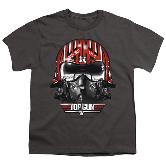 Top Gun - Goose Helmet - Short Sleeve Youth 18/1 - Charcoal T-shirt