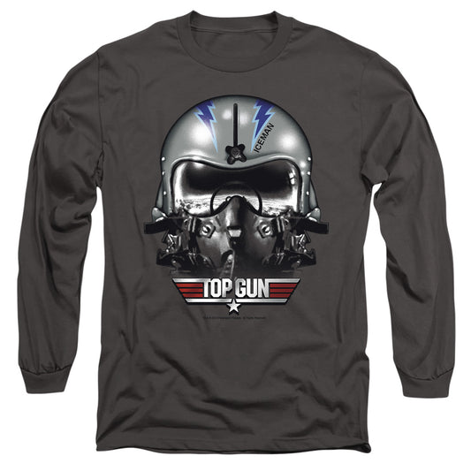 Top Gun - Iceman Helmet - Long Sleeve Adult 18/1 - Charcoal T-shirt