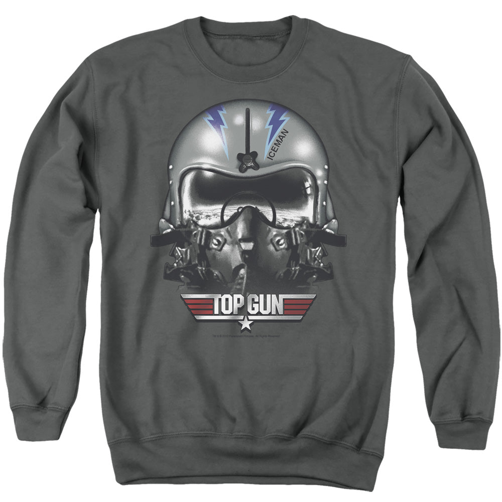Top Gun - Iceman Helmet - Adult Crewneck Sweatshirt - Charcoal
