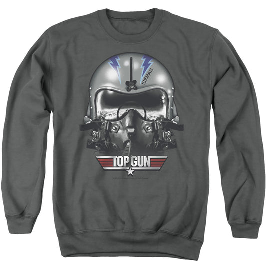 Top Gun - Iceman Helmet - Adult Crewneck Sweatshirt - Charcoal