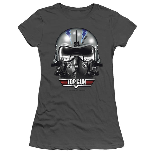 Top Gun - Iceman Helmet - Short Sleeve Junior Sheer - Charcoal T-shirt