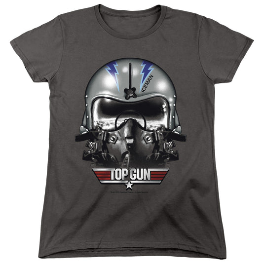 Top Gun - Iceman Helmet - Short Sleeve Womens Tee - Charcoal T-shirt