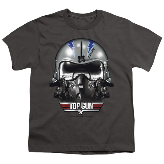 Top Gun - Iceman Helmet - Short Sleeve Youth 18/1 - Charcoal T-shirt