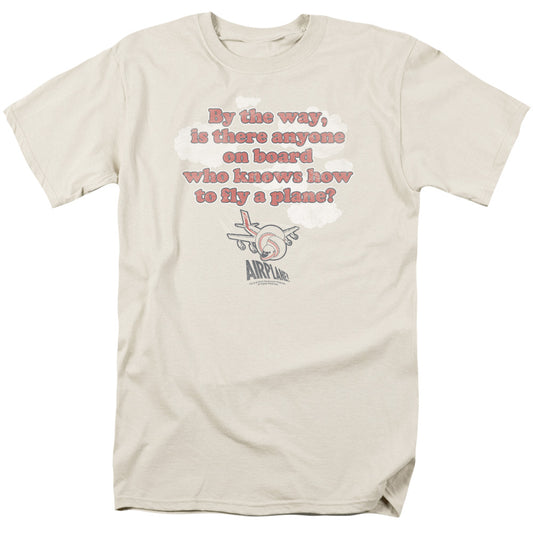 Airplane - Fly - Short Sleeve Adult 18/1 - Cream T-shirt