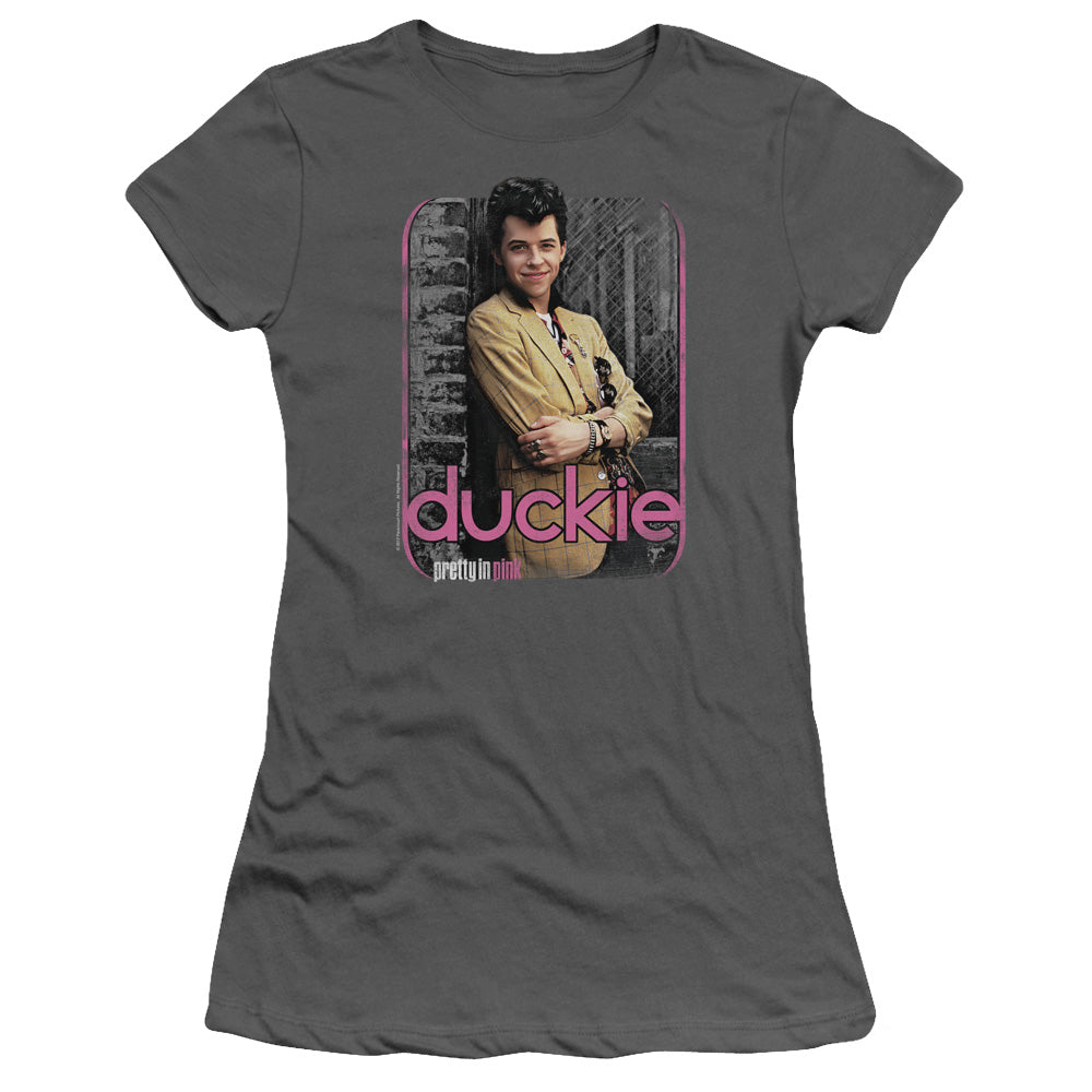Pretty In Pink - Just Duckie - Short Sleeve Junior Sheer - Charcoal T-shirt
