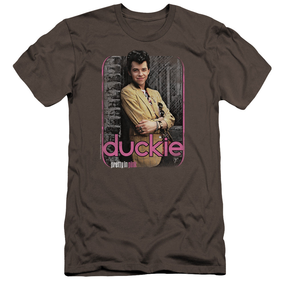 Pretty In Pink - Just Duckie-premuim Canvas Adult Slim Fit 30/1 - Charcoal