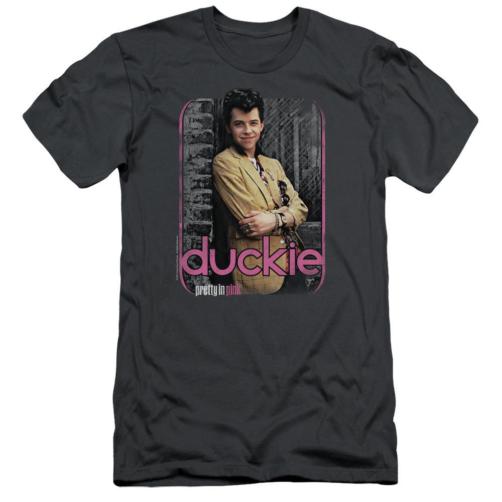 Pretty In Pink - Just Duckie - Short Sleeve Adult 30/1 - Charcoal T-shirt