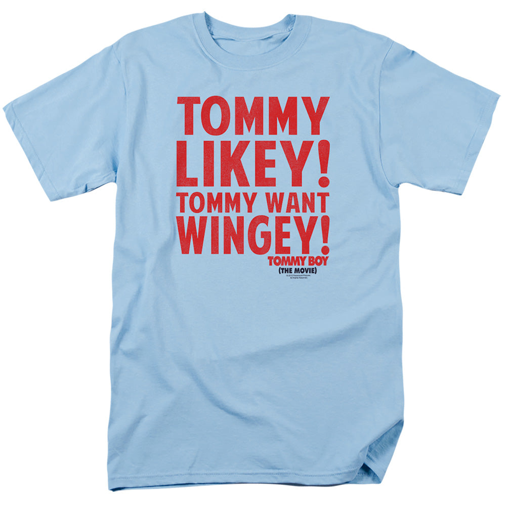 Tommy Boy - Want Wingey - Short Sleeve Adult 18/1 - Light Blue T-shirt