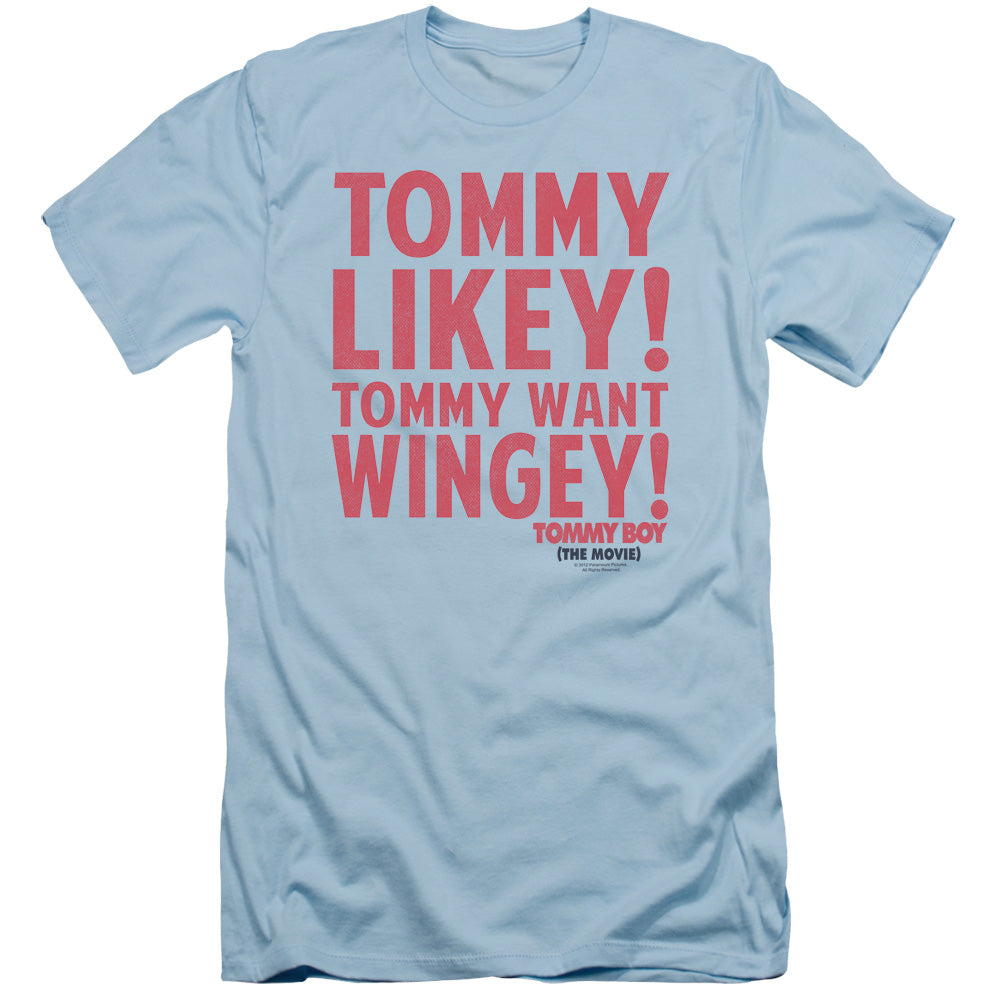 Tommy Boy - Want Wingey - Short Sleeve Adult 30/1 - Light Blue T-shirt