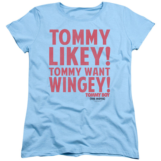 Tommy Boy - Want Wingey - Short Sleeve Womens Tee - Light Blue T-shirt