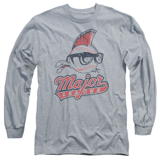 Major League - Vintage Logo - Long Sleeve Adult 18/1 - Athletic Heather T-shirt