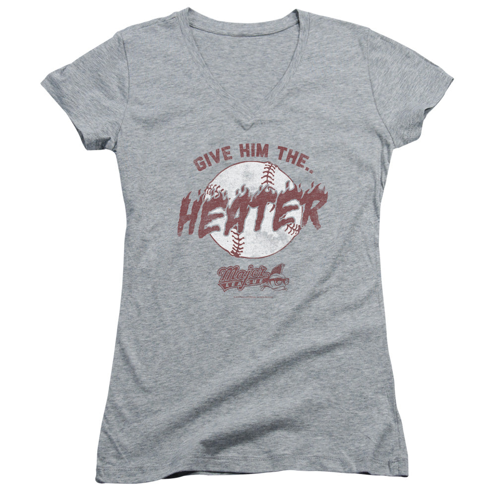 Major League The Heater - Junior V-neck - Athletic Heather