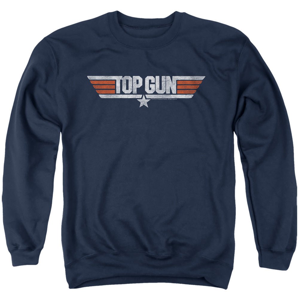 Top Gun - Distressed Logo - Adult Crewneck Sweatshirt - Navy