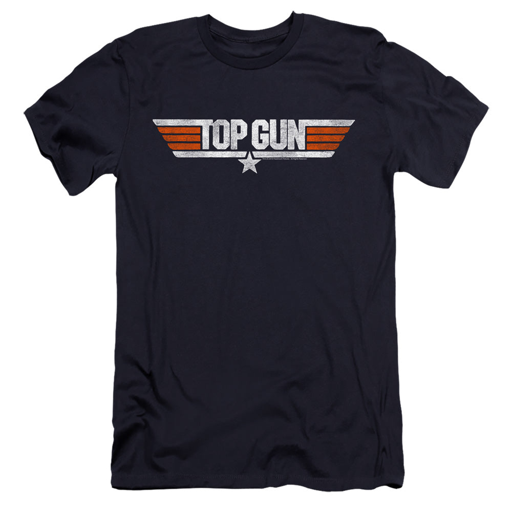 Top Gun - Distressed Logo-premuim Canvas Adult Slim Fit 30/1 - Navy