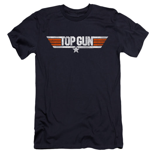 Top Gun - Distressed Logo-premuim Canvas Adult Slim Fit 30/1 - Navy