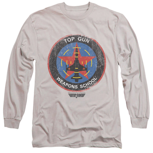 TOP GUN FLIGHT SCHOOL LOGO - L/S ADULT 18/1 - SILVER T-Shirt