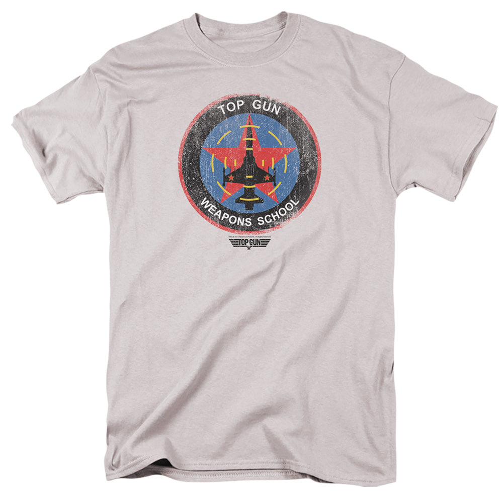 Top Gun - Flight School Logo - Short Sleeve Adult 18/1 - Silver T-shirt