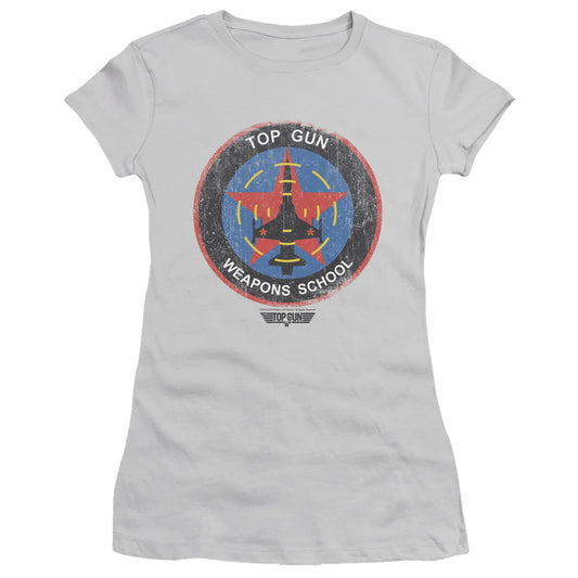 Top Gun - Flight School Logo - Short Sleeve Junior Sheer - Silver T-shirt