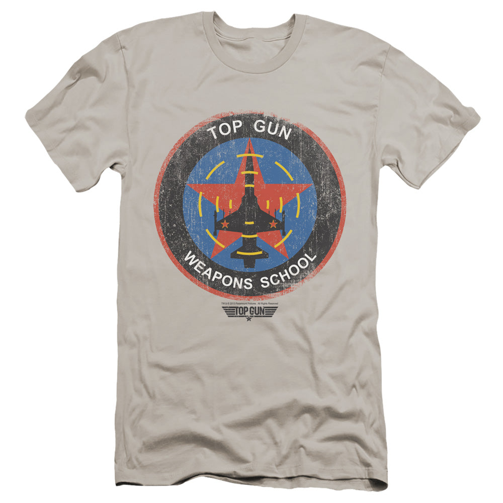 Top Gun - Flight School Logo-premuim Canvas Adult Slim Fit 30/1 - Silver