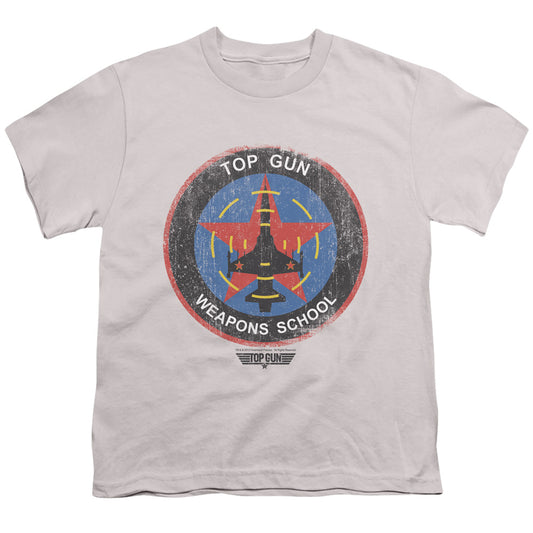 Top Gun - Flight School Logo - Short Sleeve Youth 18/1 - Silver T-shirt