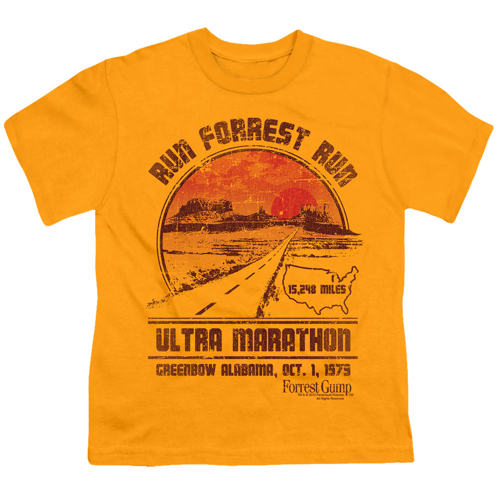 Forrest Gump - Ultra Marathon - Short Sleeve Youth 18/1 - Gold T-shirt
