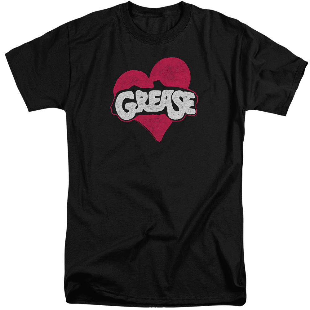 Grease - Heart - Short Sleeve Adult Tall - Black T-shirt