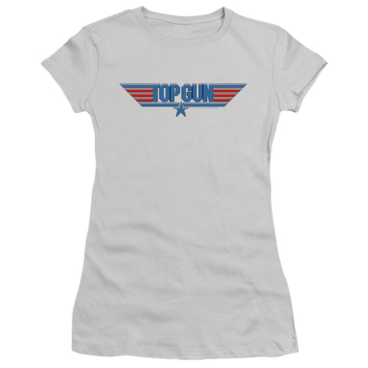 Top Gun - 8 Bit Logo - Short Sleeve Junior Sheer - Silver T-shirt