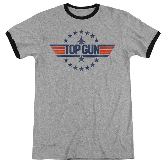 Top Gun - Star Logo - Adult Ringer - Heather/black