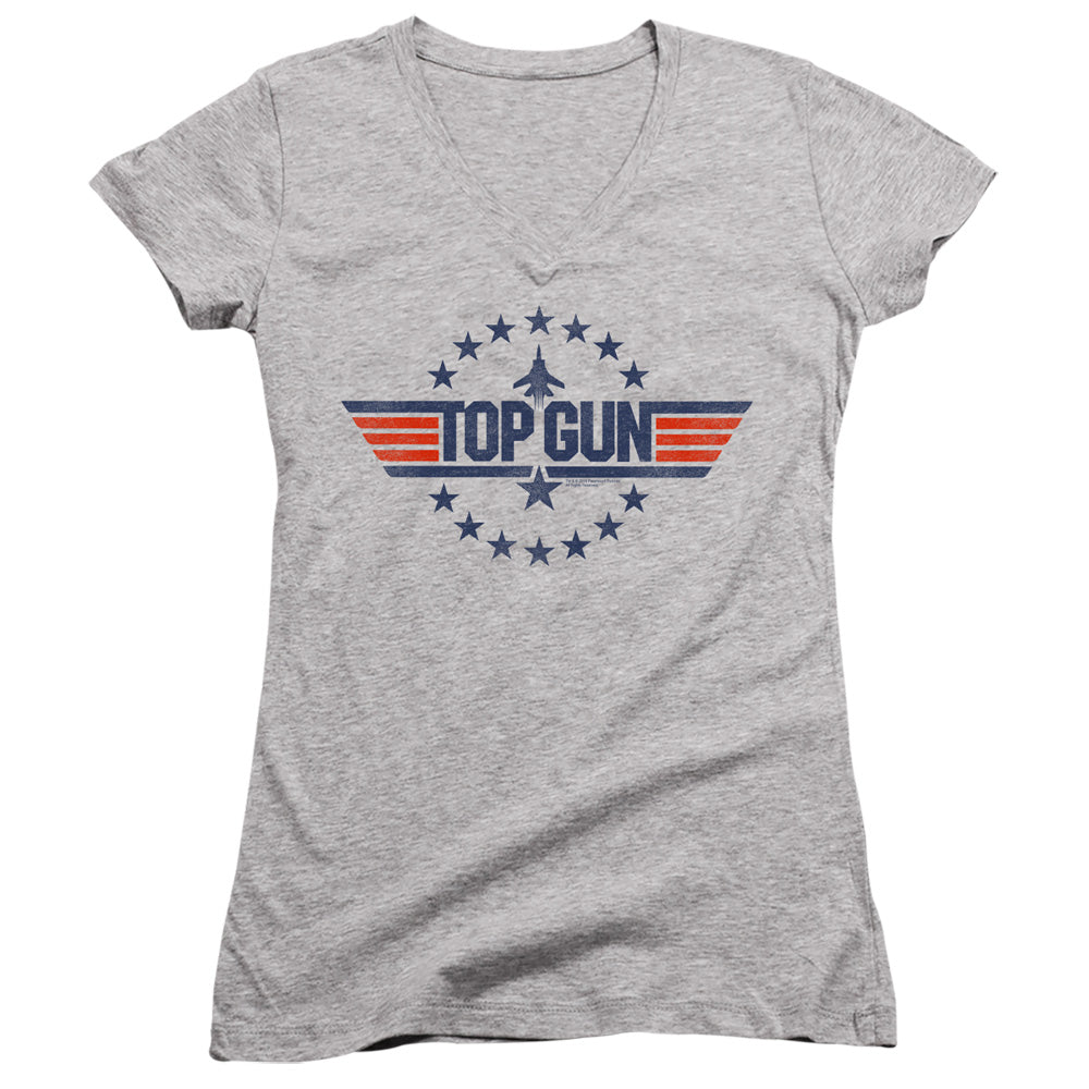 Top Gun - Star Logo - Junior V-neck - Athletic Heather