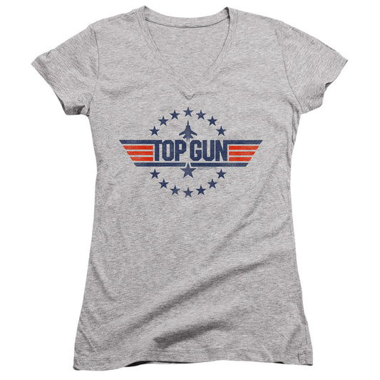 Top Gun - Star Logo - Junior V-neck - Athletic Heather