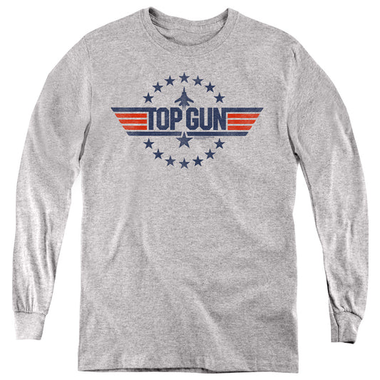 Top Gun - Star Logo - Youth Long Sleeve Tee - Athletic Heather