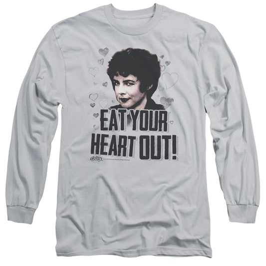 Grease - Eat Your Heart Out - Long Sleeve Adult 18/1 - Silver T-shirt