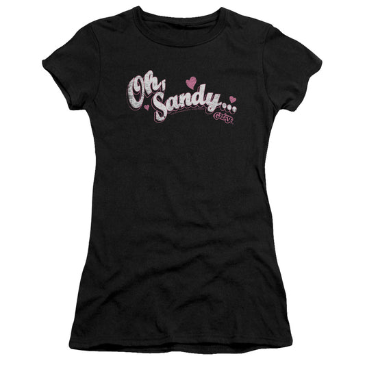Grease - Oh Sandy - Short Sleeve Junior Sheer - Black T-shirt