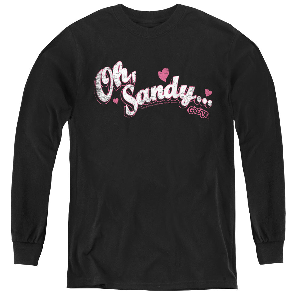 Grease - Oh Sandy - Youth Long Sleeve Tee - Black