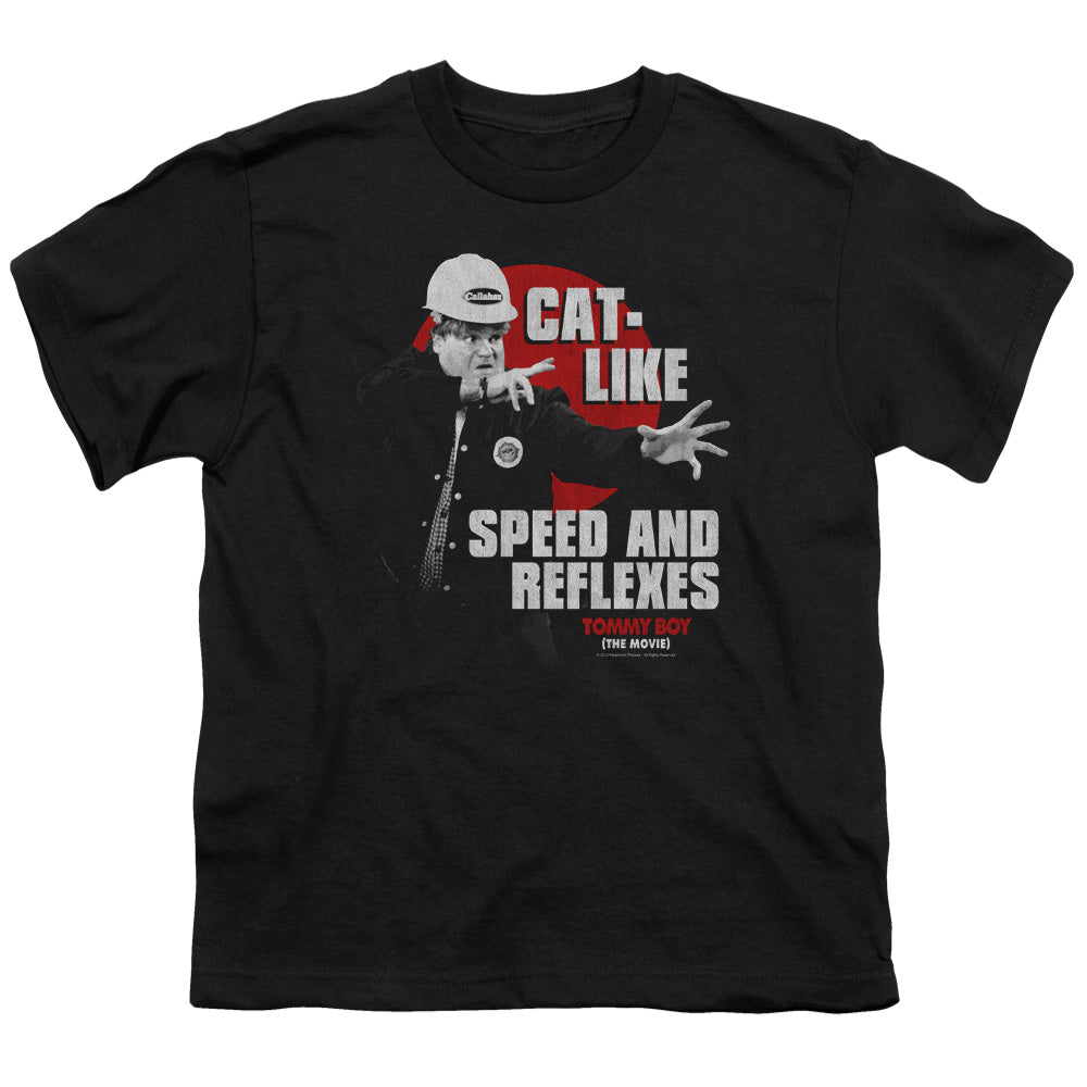 Tommy Boy - Cat Like - Short Sleeve Youth 18/1 - Black T-shirt