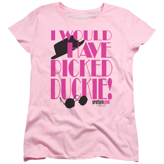 PRETTY IN PINK PICKED DUCKIE - S/S WOMENS TEE - PINK T-Shirt