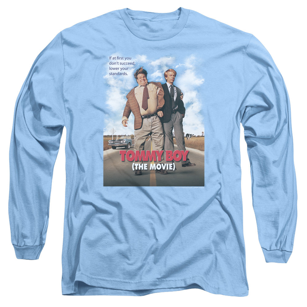 Tommy Boy - Movie Poster - Long Sleeve Adult 18/1 - Carolina Blue T-shirt